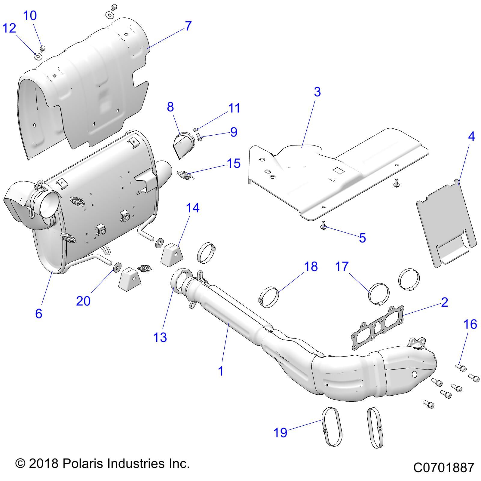 MOTEUR SYSTEME DECHAPPEMENT POUR RZR 900 50 INCH 2020