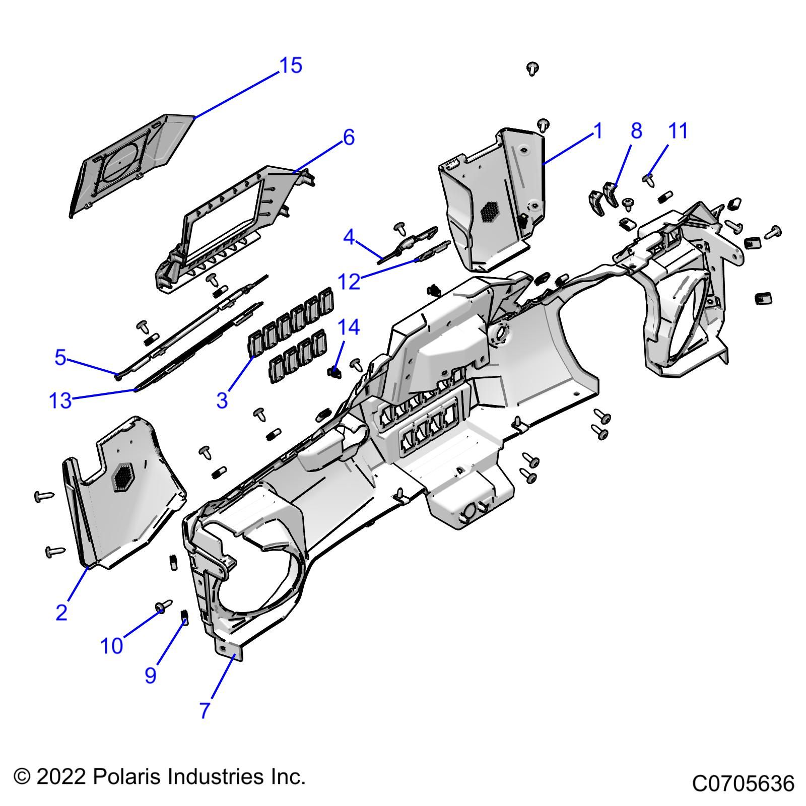 CARROSSERIE TABLEAU DE BORDS INFERIEUR POUR RZR PRO XP 4 SPORT R01 2023