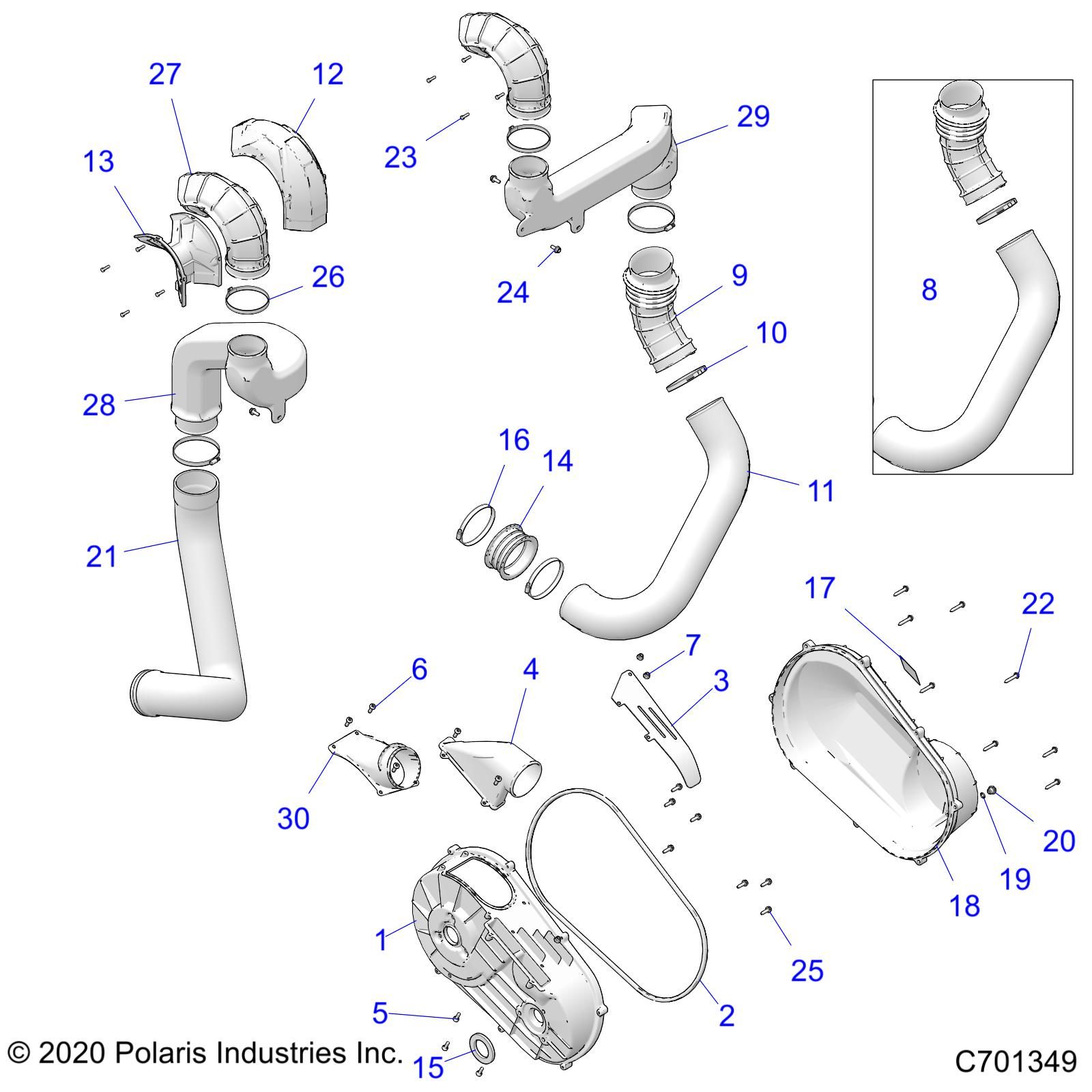 TRANSMISSION CARTER DEMBRAYAGE POUR RZR XP 1000 HIGH LIFTER 2022