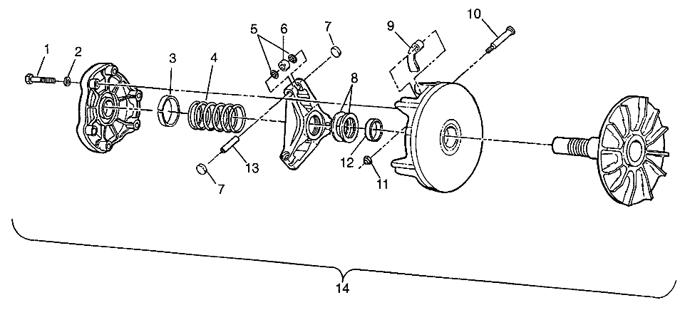 TRANSMISSION EMBRAYAGE POUR XPRESS 300 1997