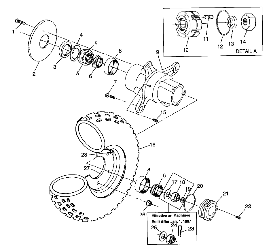 ROUES ROUE AVANT POUR XPLORER 400L 1997