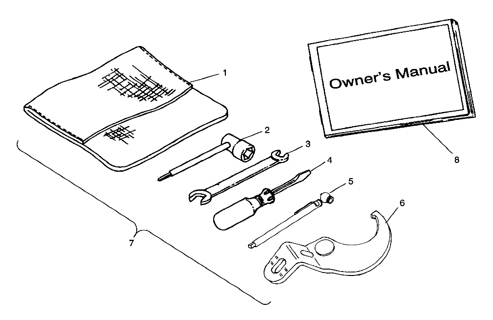 REFERENCES TROUSSE A OUTILS POUR XPLORER 400L 1997