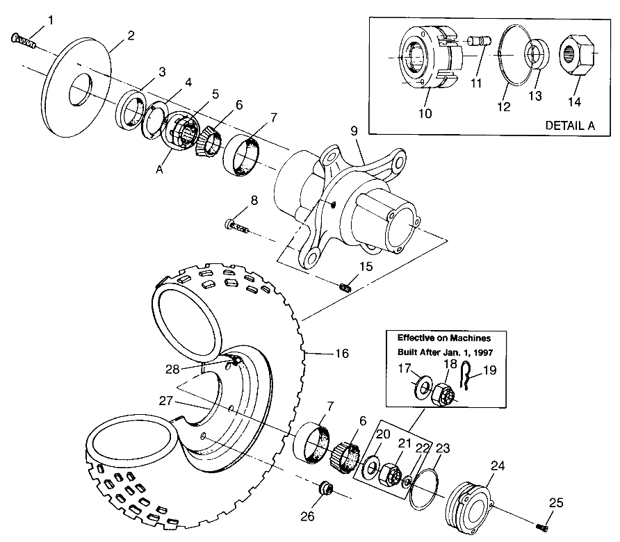 ROUES ROUE AVANT POUR SCRAMBER 400L 1997