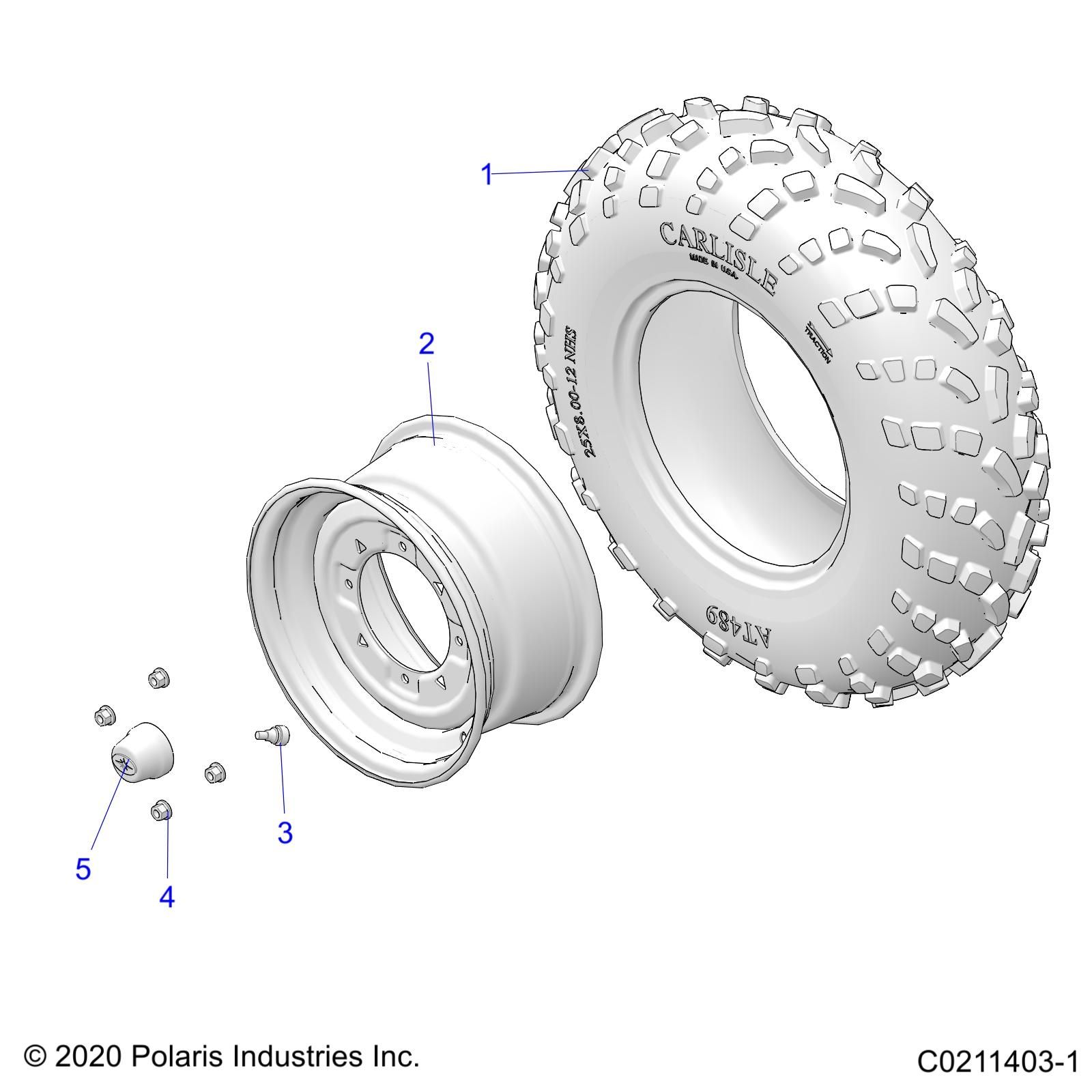 ROUES PNEU AVANT POUR SPORTSMAN 570 X2 EPS NORDIC PRO TB3 2025