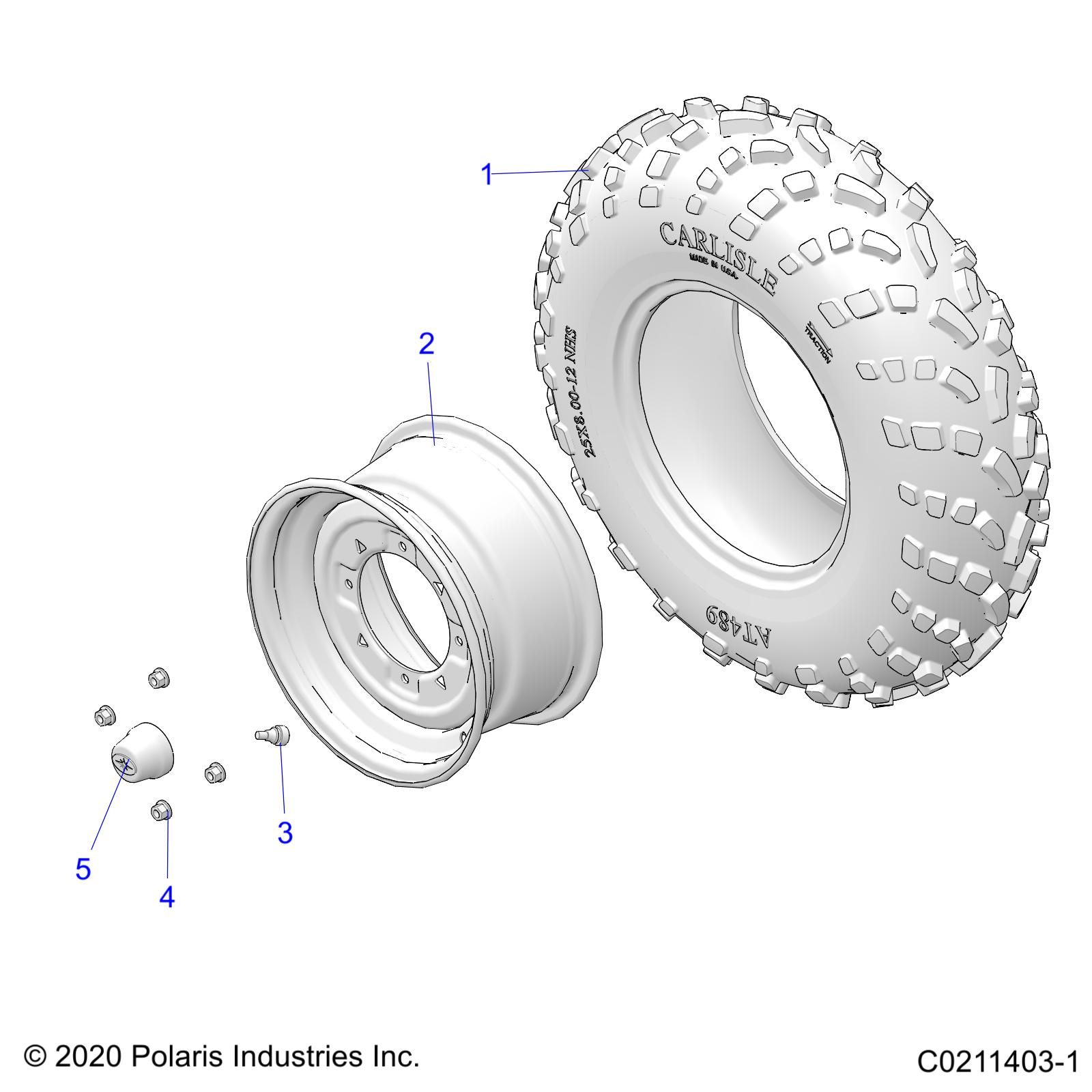 ROUES POUR SPORTSMAN 450 HO 50S R01 2023