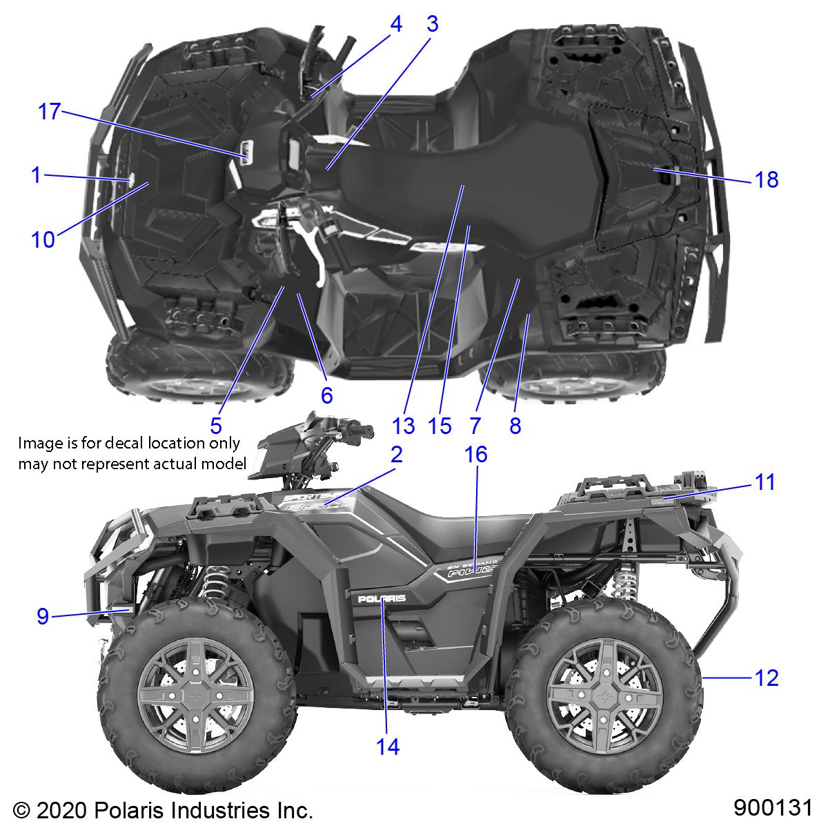 CARROSSERIE AUTOCOLLANTS POUR SPORTSMAN 850LE 48 2020