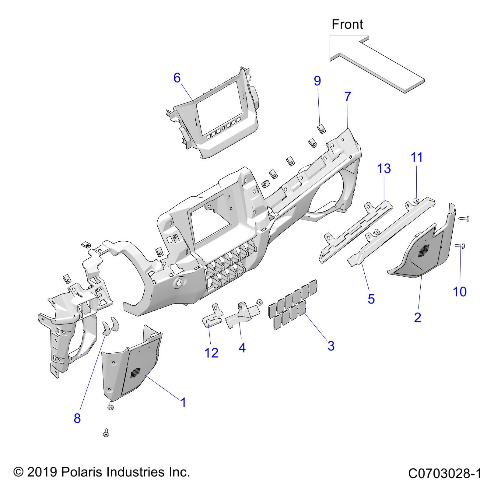 CARROSSERIE TABLEAU DE BORDS INFERIEUR POUR RZR PRO XP 4 PREMIUM 2024