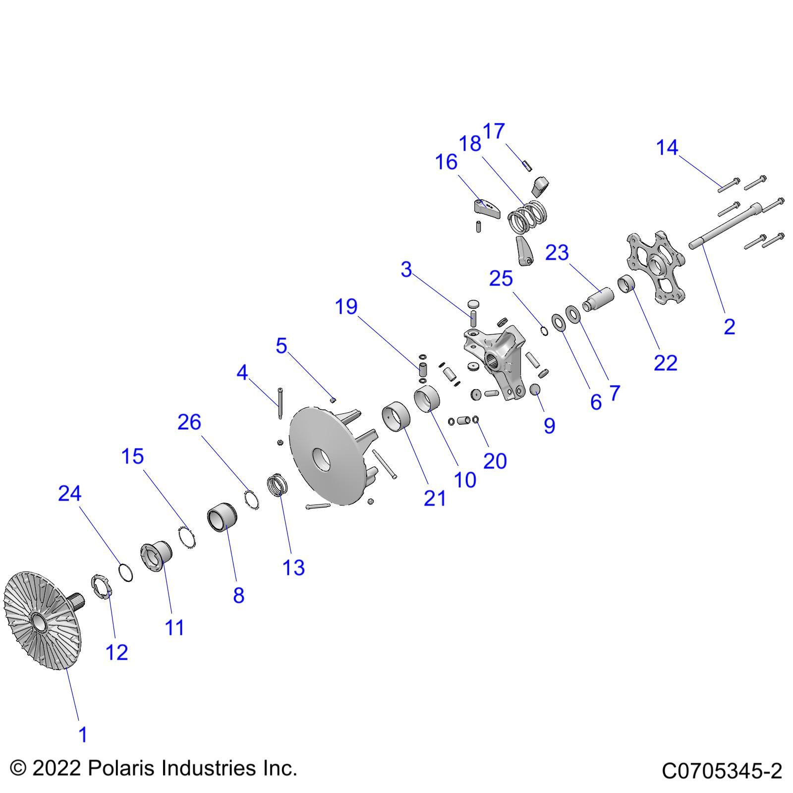 TRANSMISSION EMBRAYAGE PRIMAIRE POUR RANGER 1000 PS HD 2022