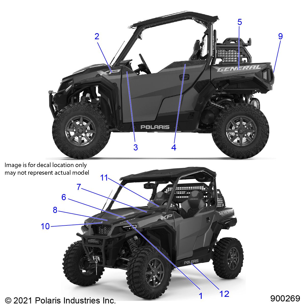 CARROSSERIE AUTOCOLLANTS POUR GENERAL XP 1000 DELUXE LIMITED RC EDITION 2022