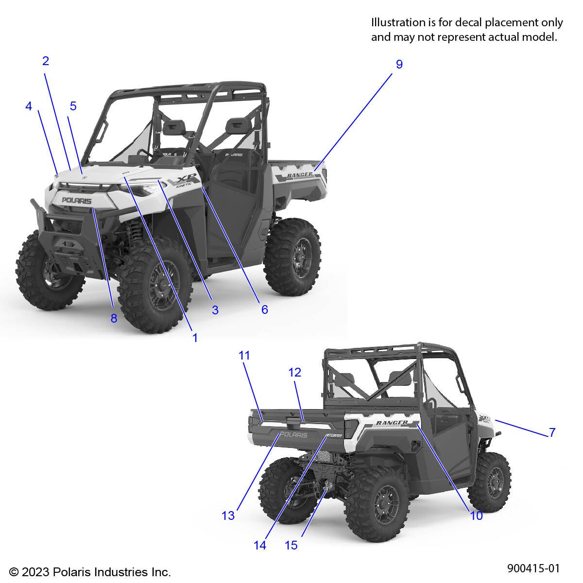 CARROSSERIE AUTOCOLLANTS DESIGN POUR RANGER EV FULLSIZE PREMIUM R01 2023