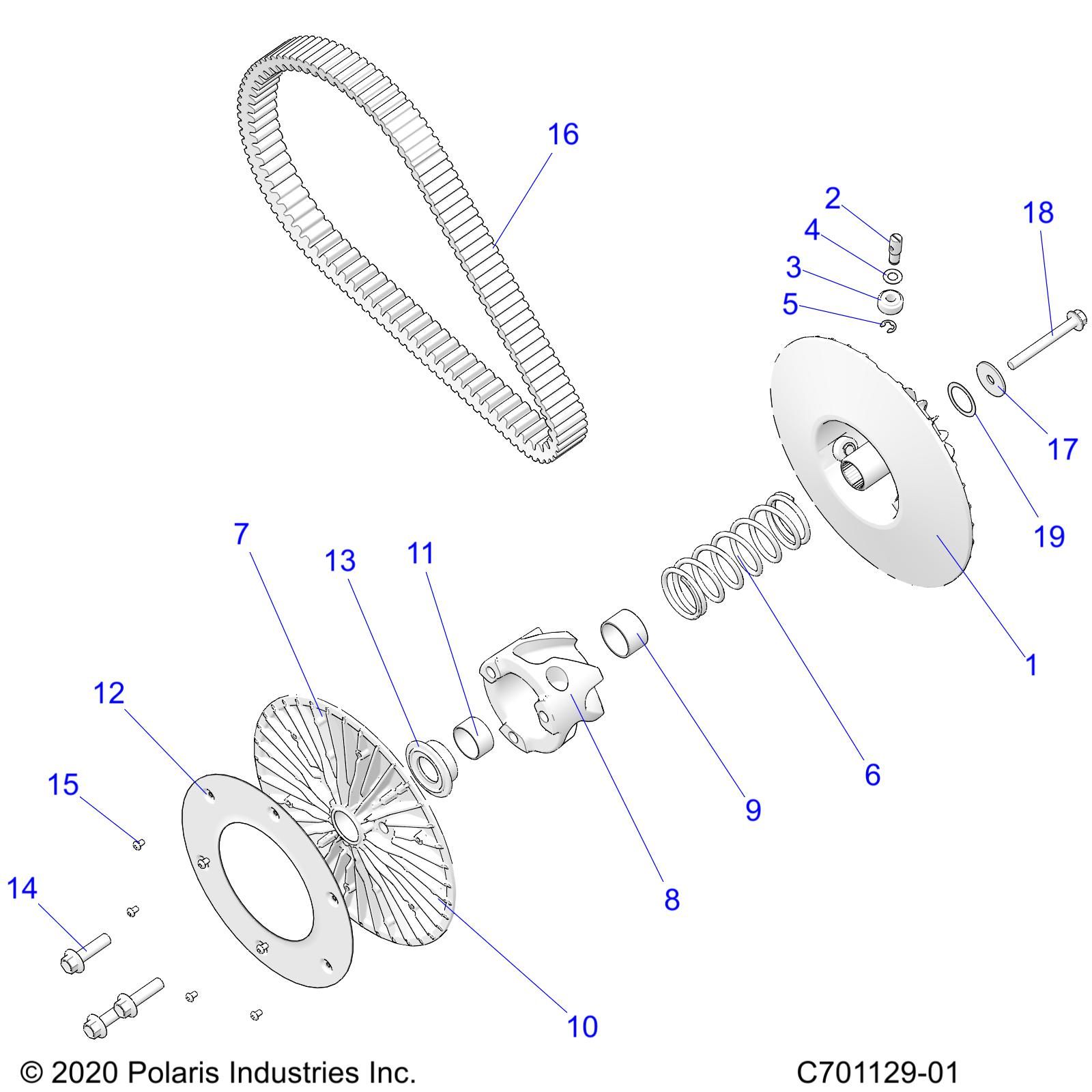 DRIVE TRAIN SECONDARY CLUTCHBELT POUR RZR PRO R 2022