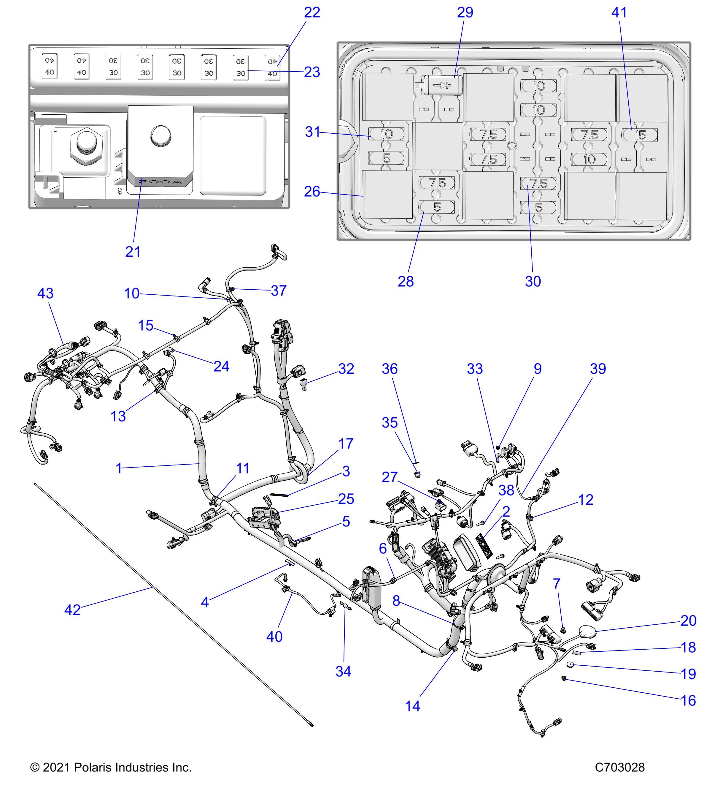 ELECTRICAL WIRE HARNESS CHASSIS ULTIMATE LE POUR RZR PRO XP 4 ULTIMATE ROCKFORD LE 2022