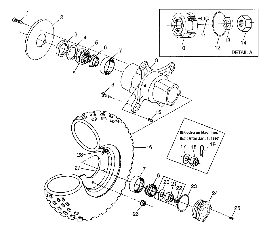 ROUES ROUE AVANT POUR MAGNUM 6X6 1997