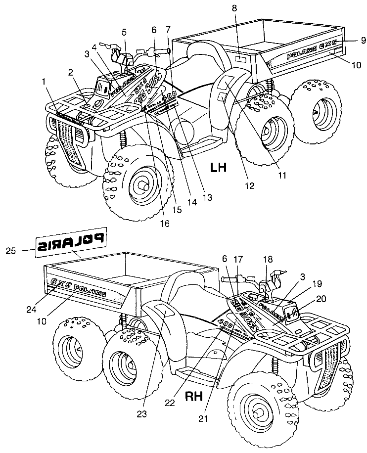 CARROSSERIE AUTOCOLLANTS POUR BIG BOSS 6X6 400L 1997