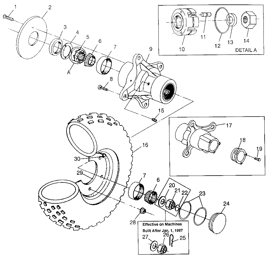 ROUES ROUE AVANT POUR BIG BOSS 6X6 400L 1997