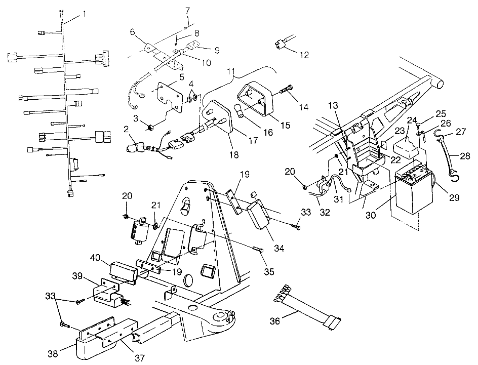 ELECTRIQUE FEUX ARRIERE POUR BIG BOSS 6X6 400L 1997