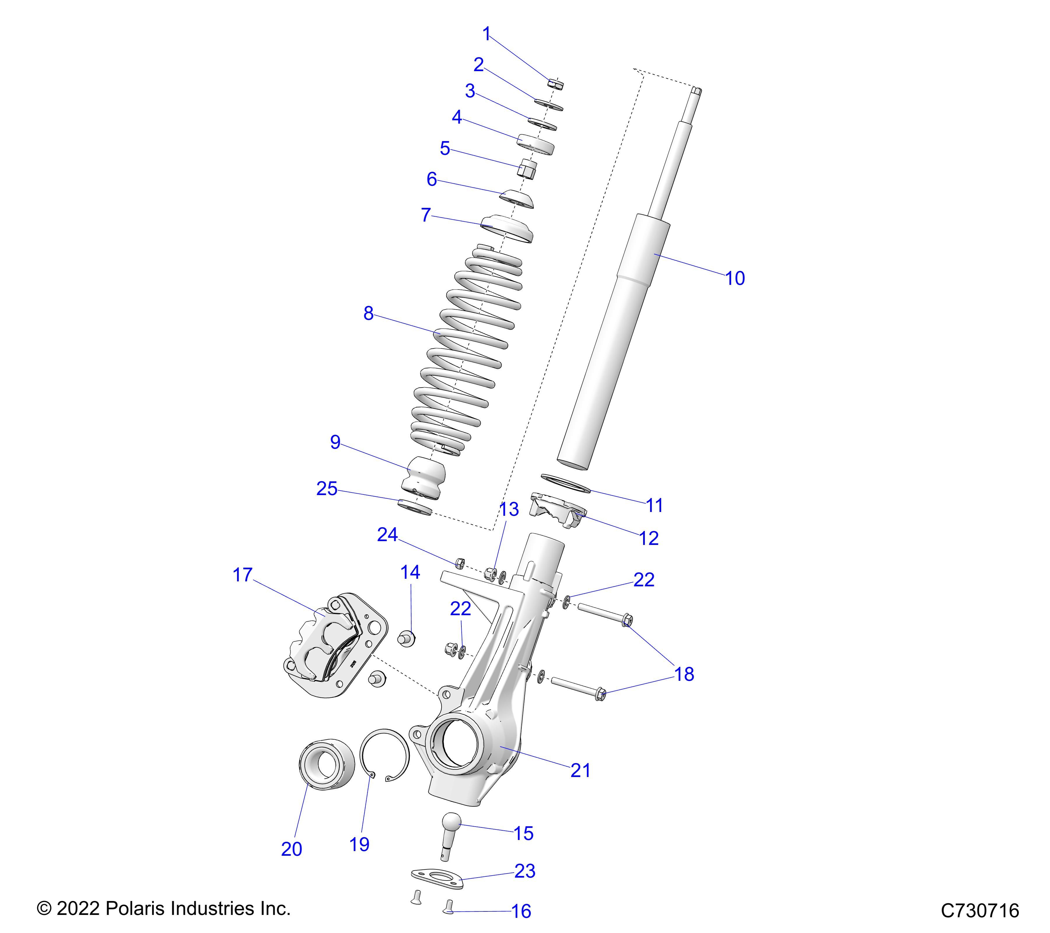SUSPENSION FRONT STRUT POUR RANGER 570 EPS HD 2023
