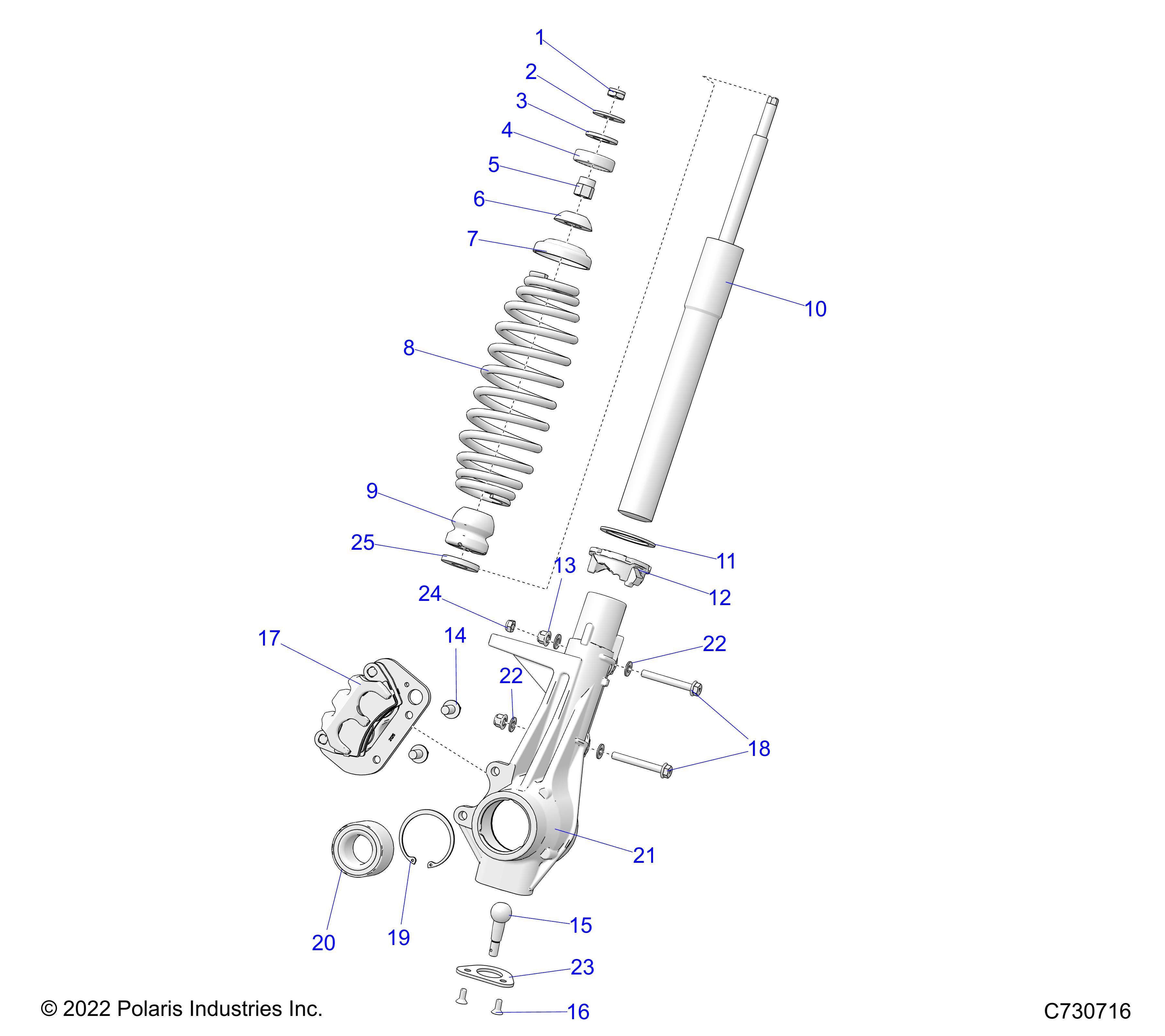 SUSPENSION FRONT STRUT POUR RANGER 570 EPS HD R01 2023