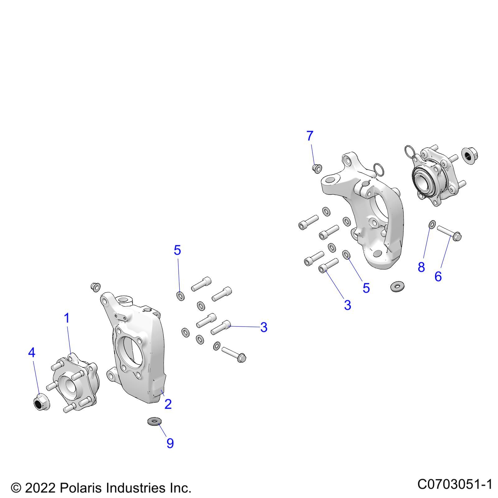 SUSPENSION FRONT CARRIER AND HUB POUR RZR PRO R ULTIMATE LV R01 2023