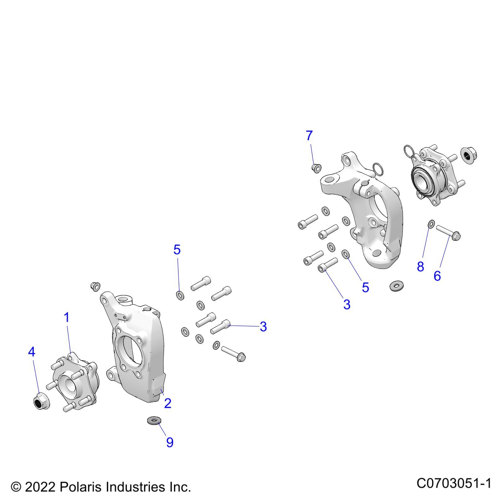 SUSPENSION FRONT CARRIER AND HUB POUR RZR PRO R SPORTPREMIUM 2022