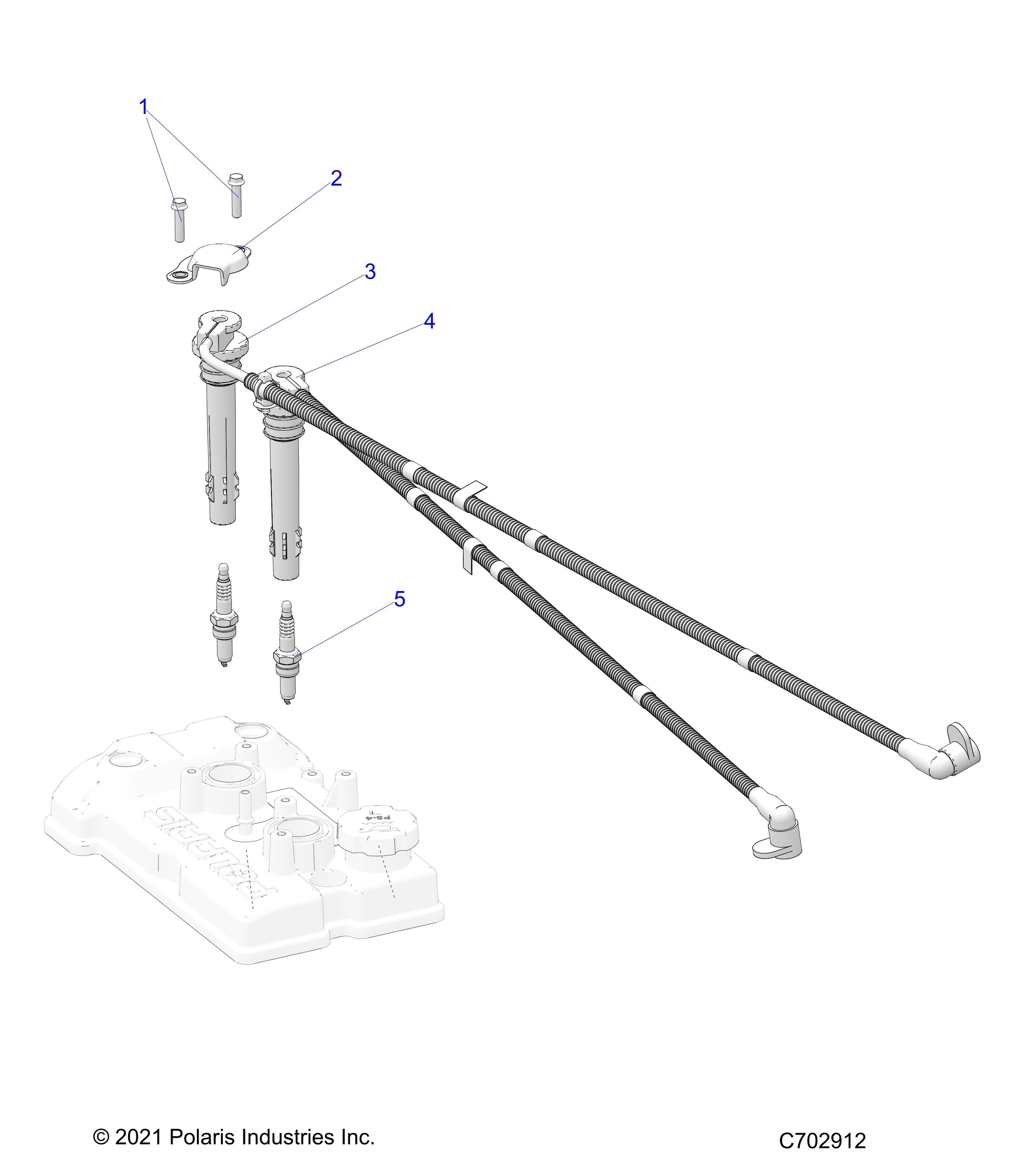 ENGINE IGNITION COILS AND SPARK PLUGS POUR RZR XP 1000 PREMIUM R01 2024