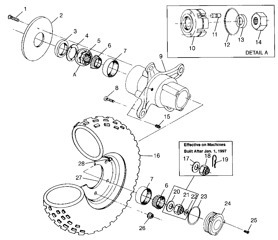 ROUES ROUE AVANT POUR SCRAMBLER 500 1997