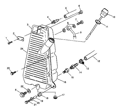 CARROSSERIE RESERVOIR DHUILE POUR SCRAMBER 500 1998