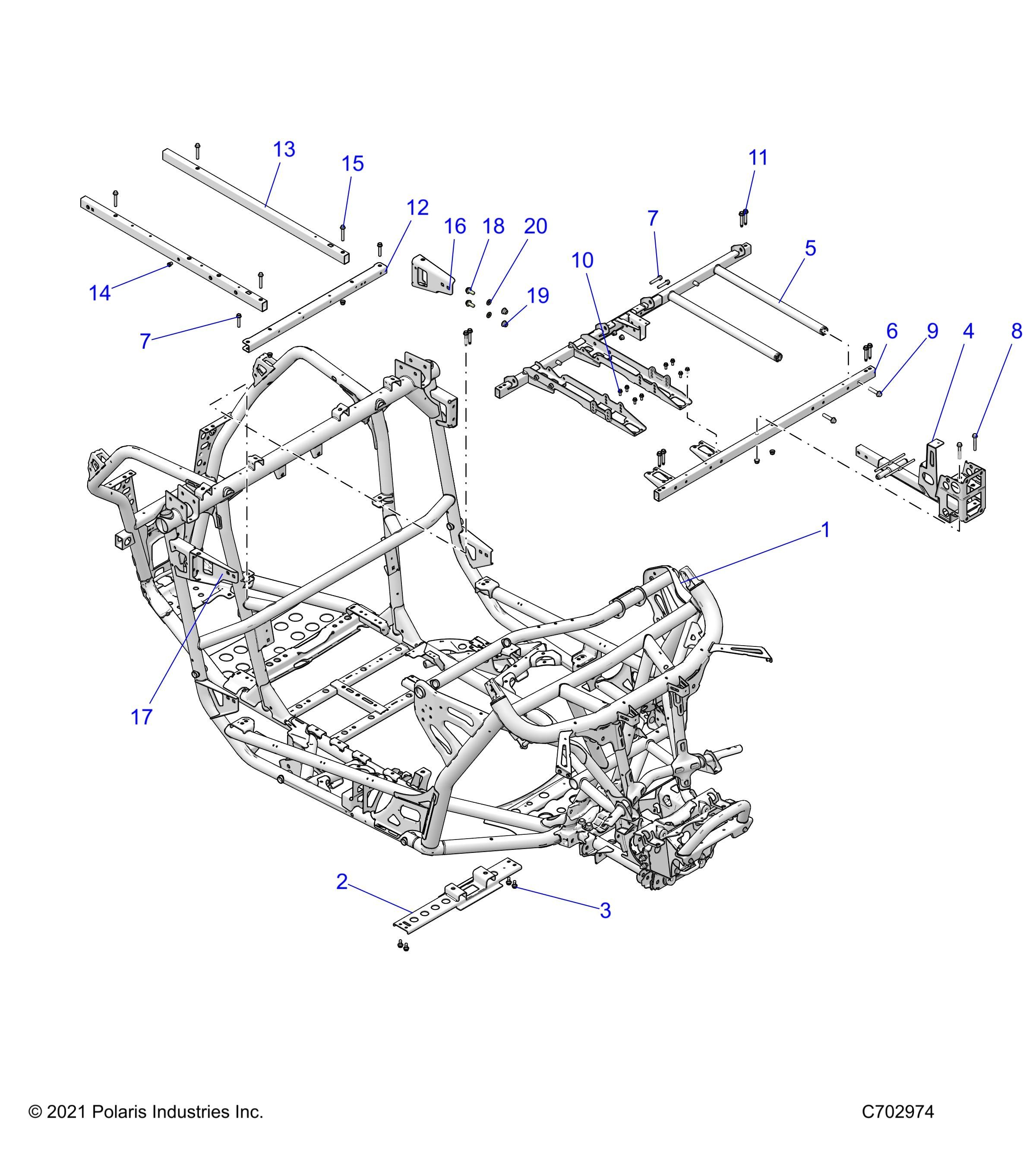 CHASSIS CHASSIS PRINCIPAL POUR RZR TURBO R SPORT 2022