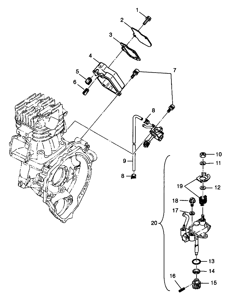 CARROSSERIE POMPE A HUILE POUR XPLORER 400L 1998