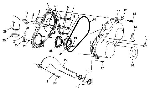 TRANSMISSION CARTER DEMBRAYAGE POUR SPORTSMAN 335 1999