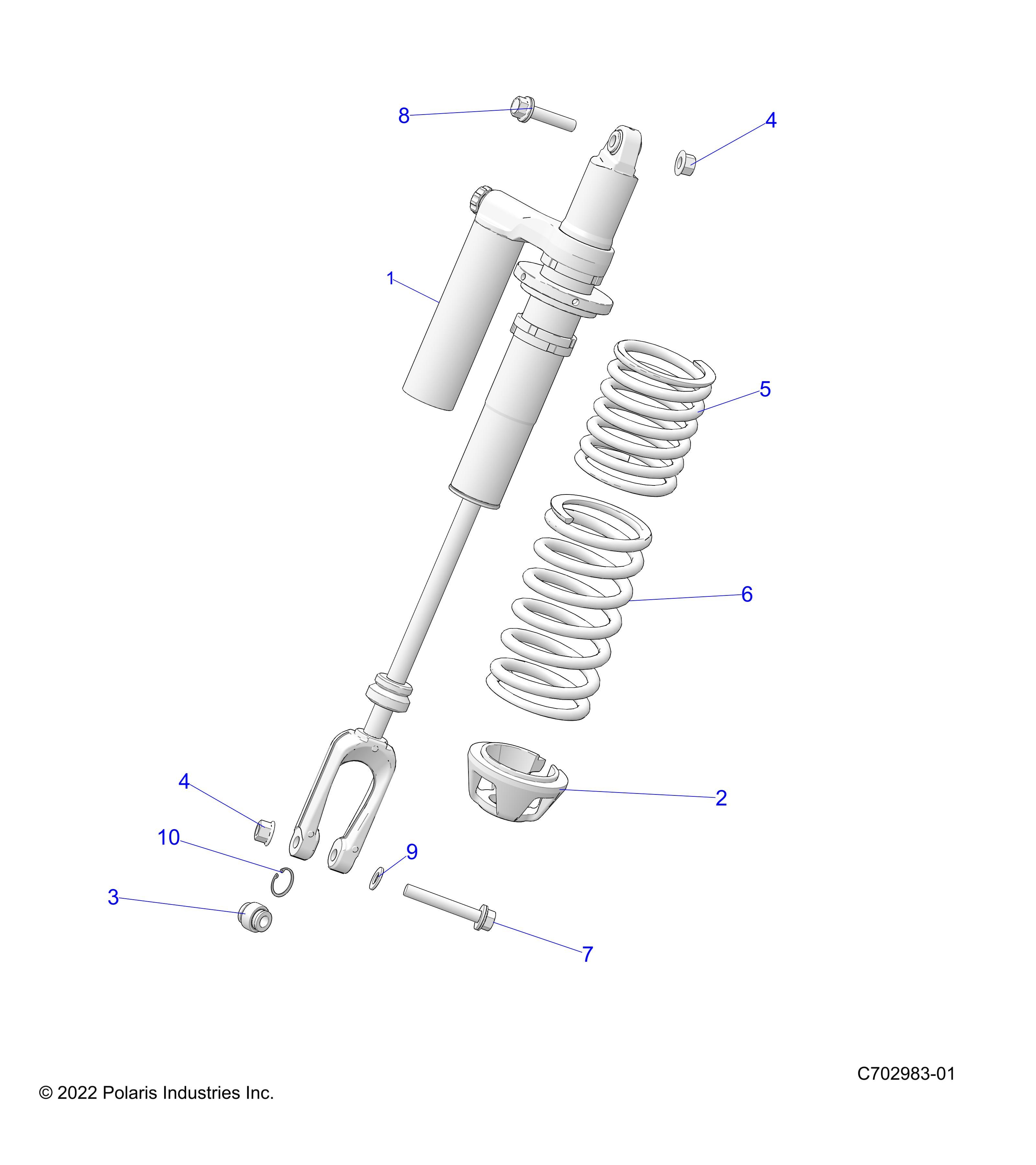 SUSPENSION FRONT SHOCK MOUNTING POUR RZR 74 T RCR R02 2023