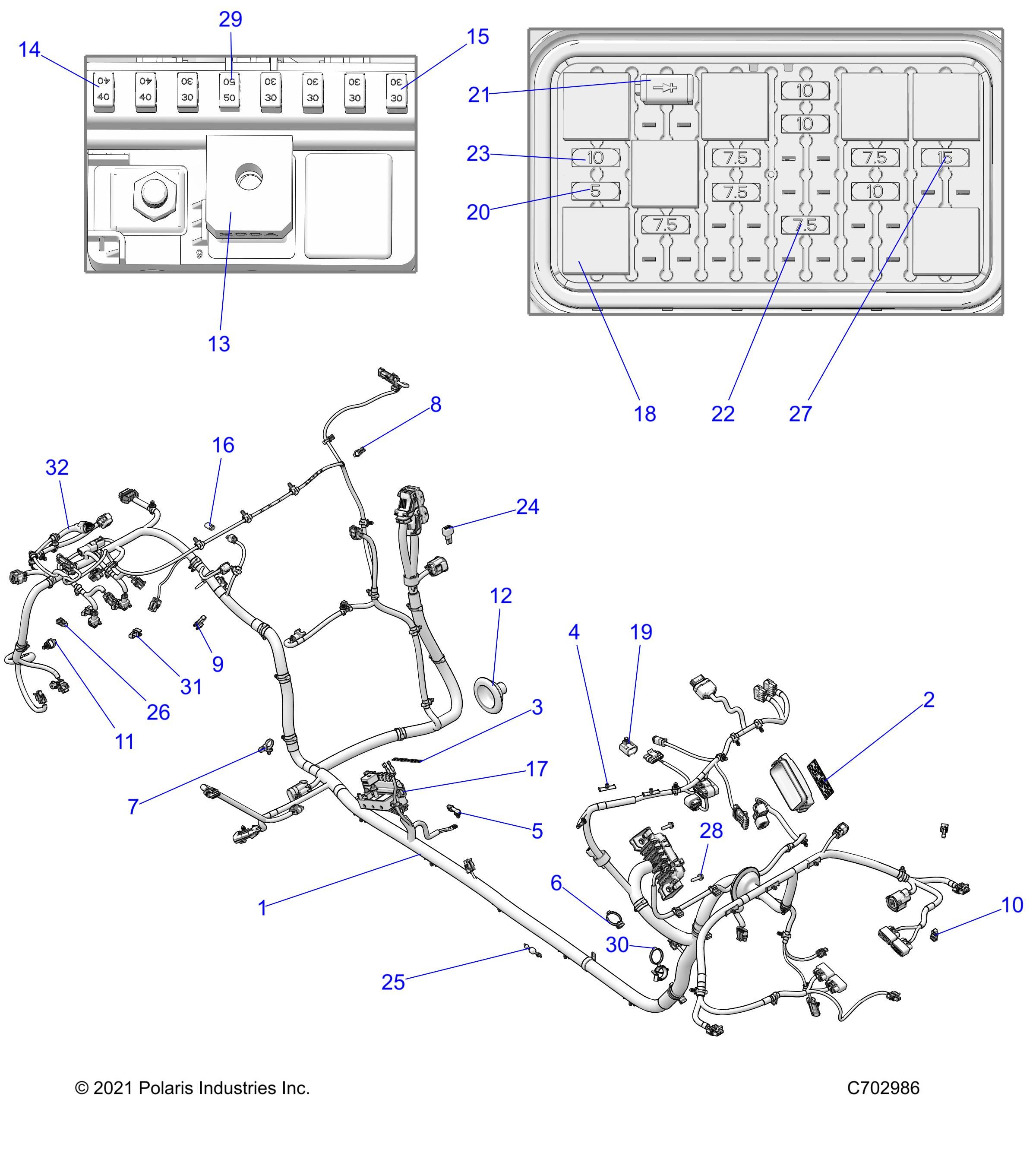 ELECTRICAL WIRE HARNESS CHASSIS POUR RZR TURBO R PREM RC R02 2023
