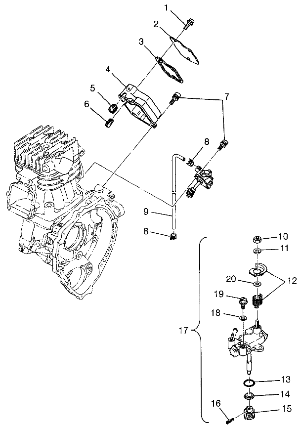 CARROSSERIE POMPE A HUILE POUR SCRAMBLER 400 1998