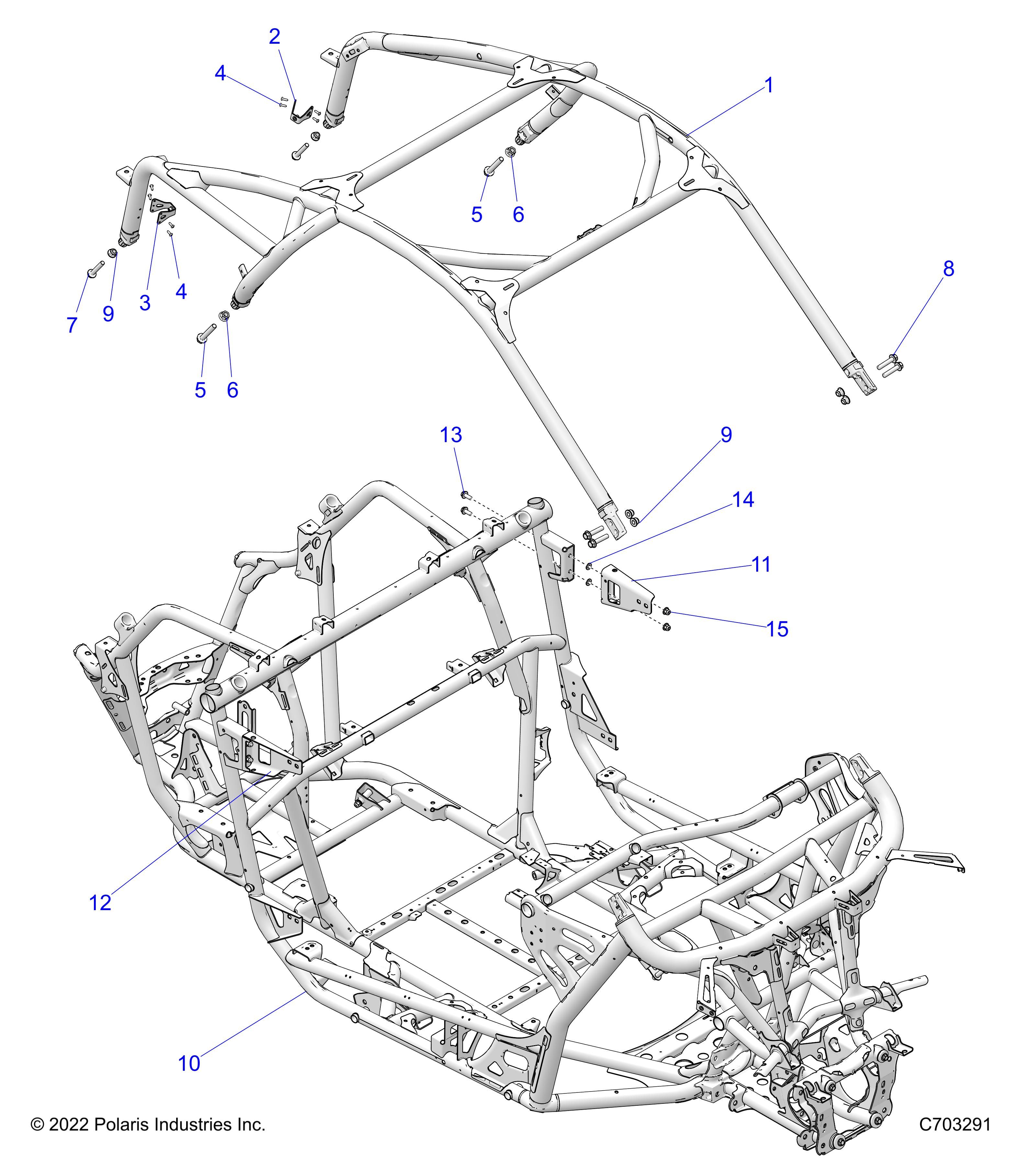 CHASSIS CAB AND MAIN FRAME POUR RZR PRO R4 RC R01 2023