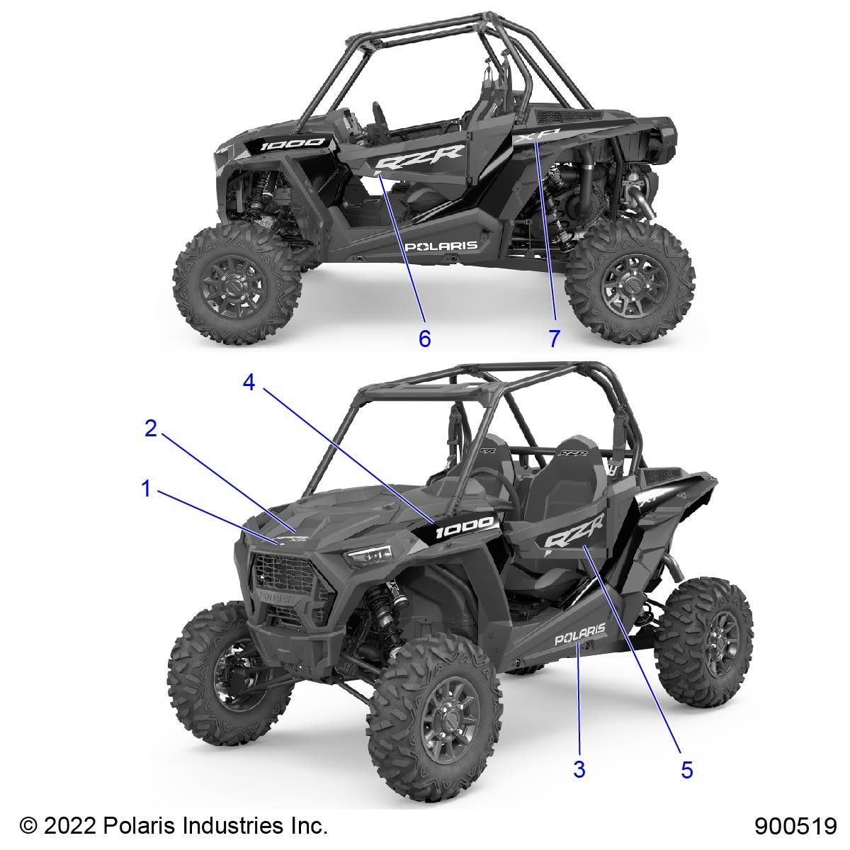 CARROSSERIE AUTOCOLLANTS DESIGN POUR RZR XP 1000 SPORT 2023