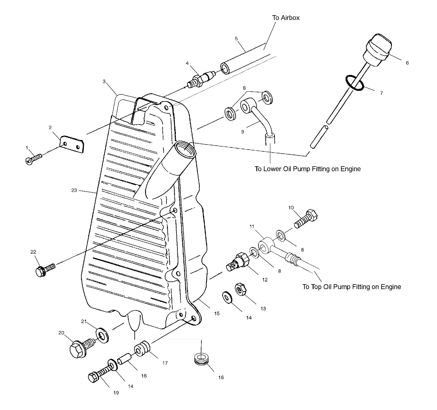 CARROSSERIE RESERVOIR DHUILE POUR SPORTSMAN 500 1999