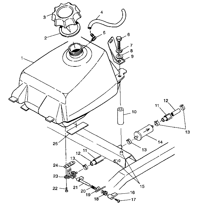 CARROSSERIE RESERVOIR CARBURANT POUR BIG BOSS 500 6X6 1999
