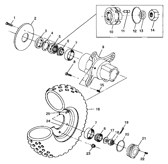ROUES ROUE AVANT POUR MAGNUM 500 1999
