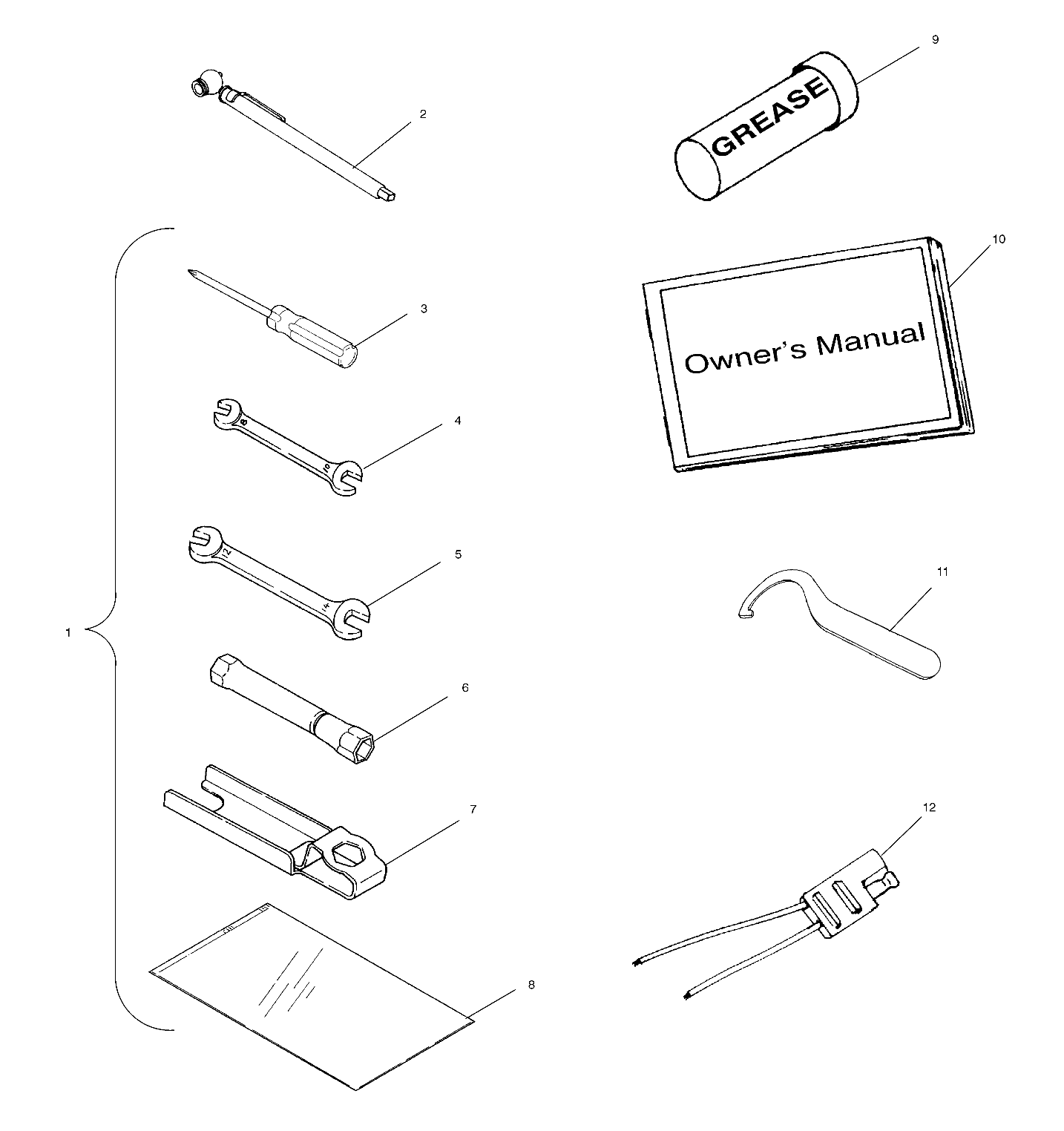 REFERENCES TROUSSE A OUTILS POUR MAGNUM 500 1999
