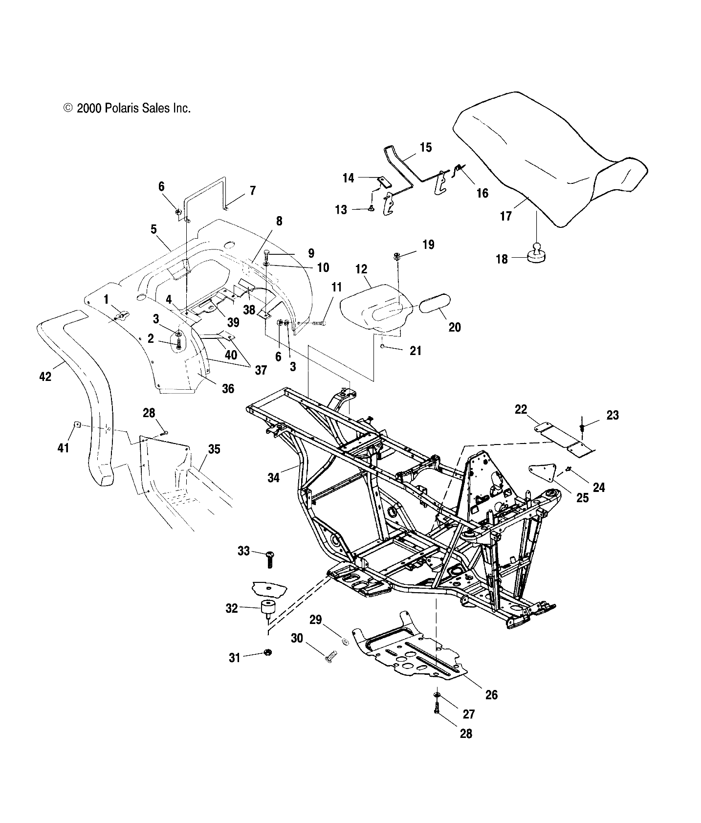 CARROSSERIE ARRIERE CABINE ET SIEGE POUR 325 MAGNUM 2X4 HDS 2000