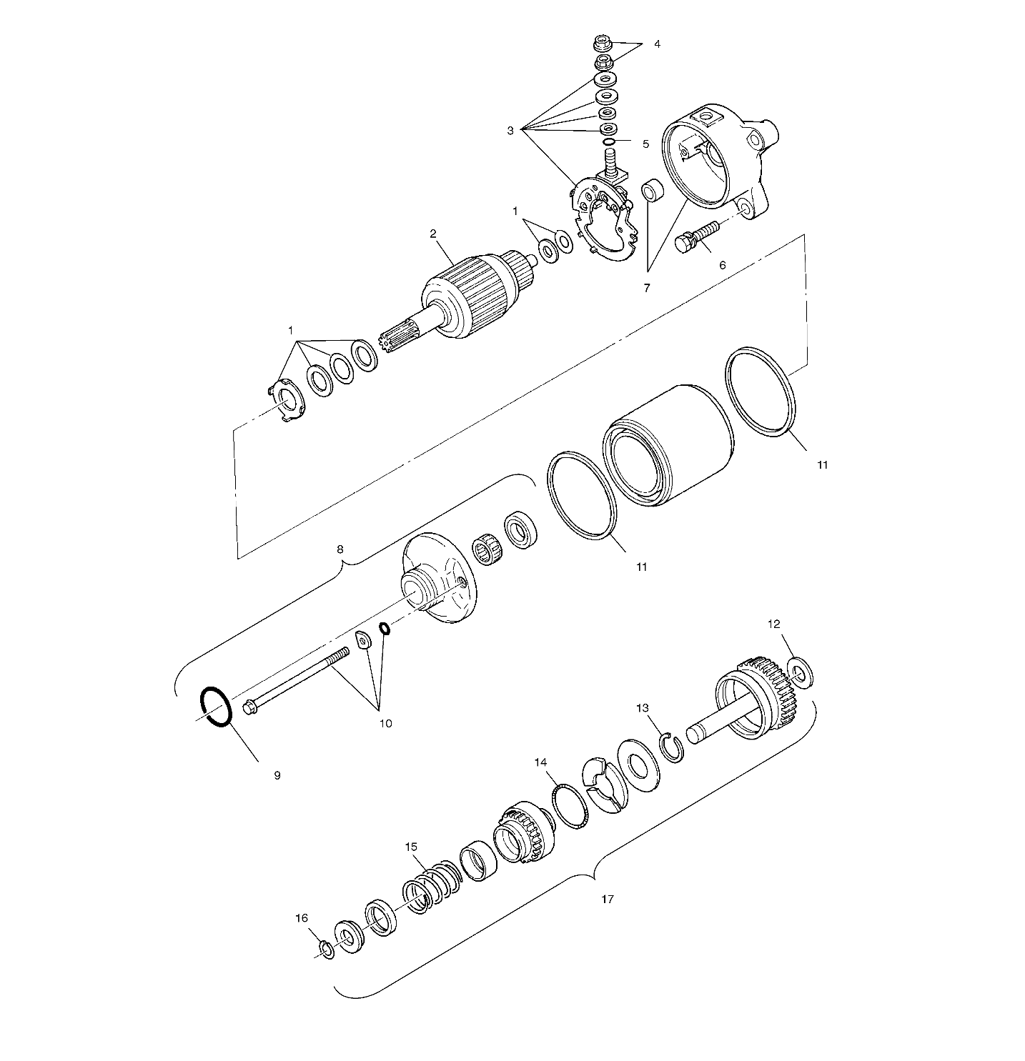 MOTEUR DEMARREUR POUR 325 MAGNUM 2X4 HDS 2000