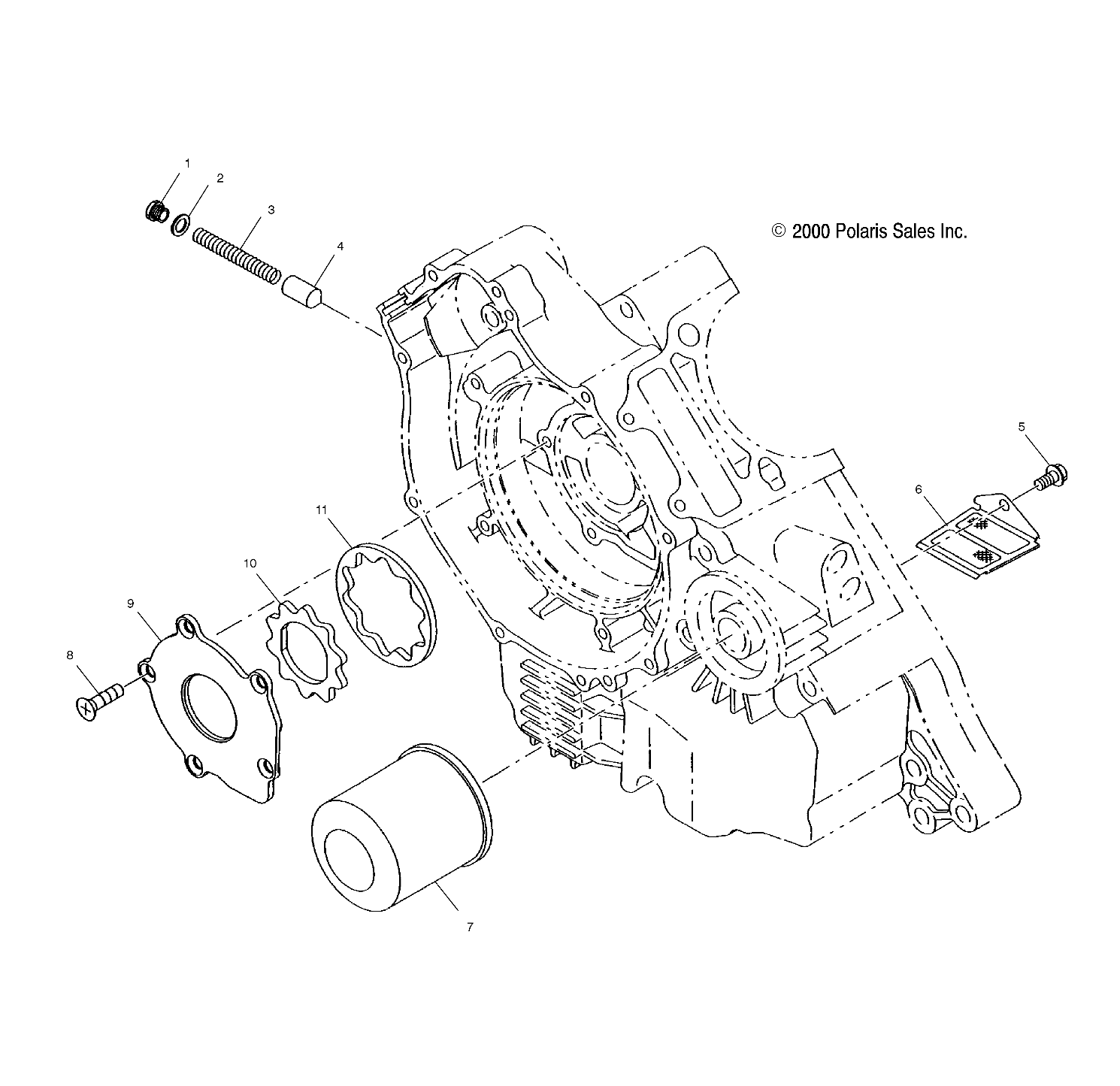CARROSSERIE POMPE A HUILE ET FILTRE A HUILE POUR TRAIL BOSS 2000