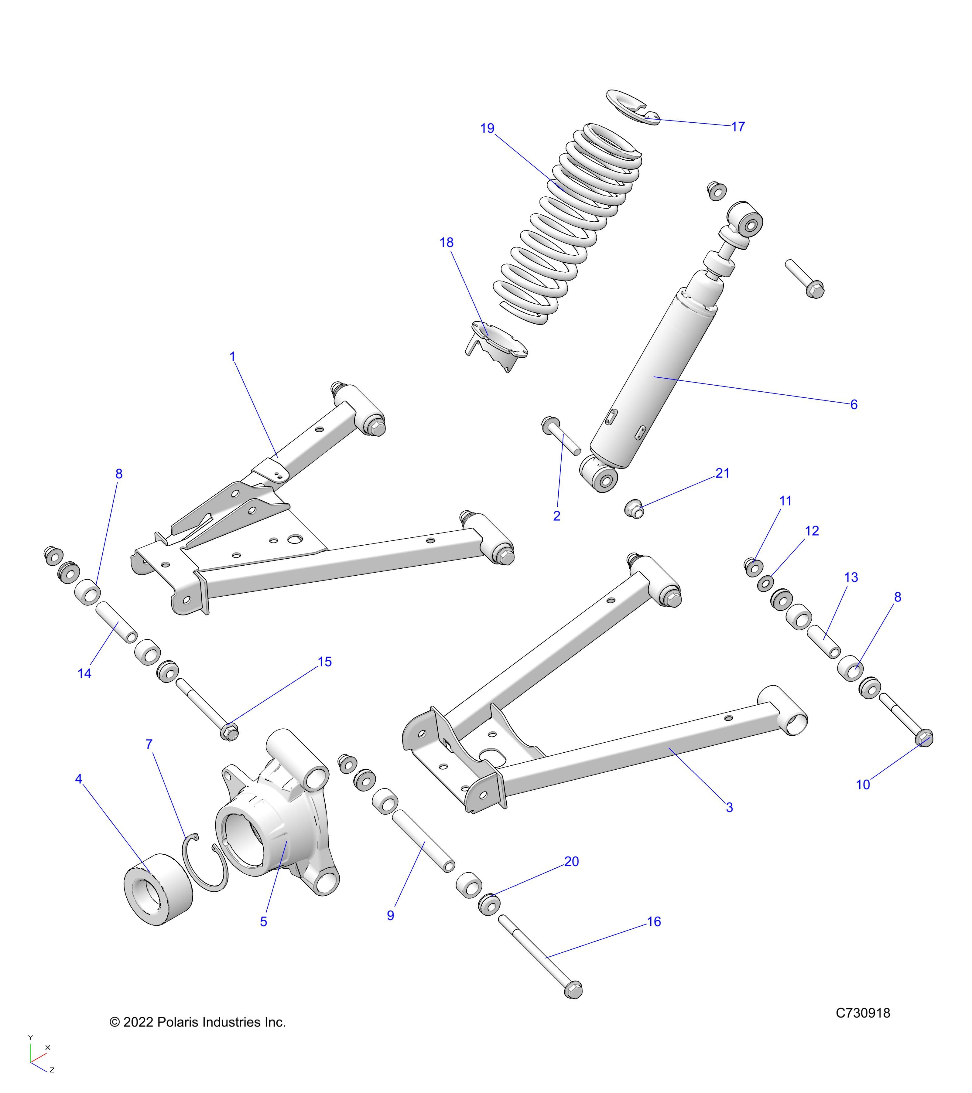 SUSPENSION REAR POUR RANGER 570 CREW R02 2023