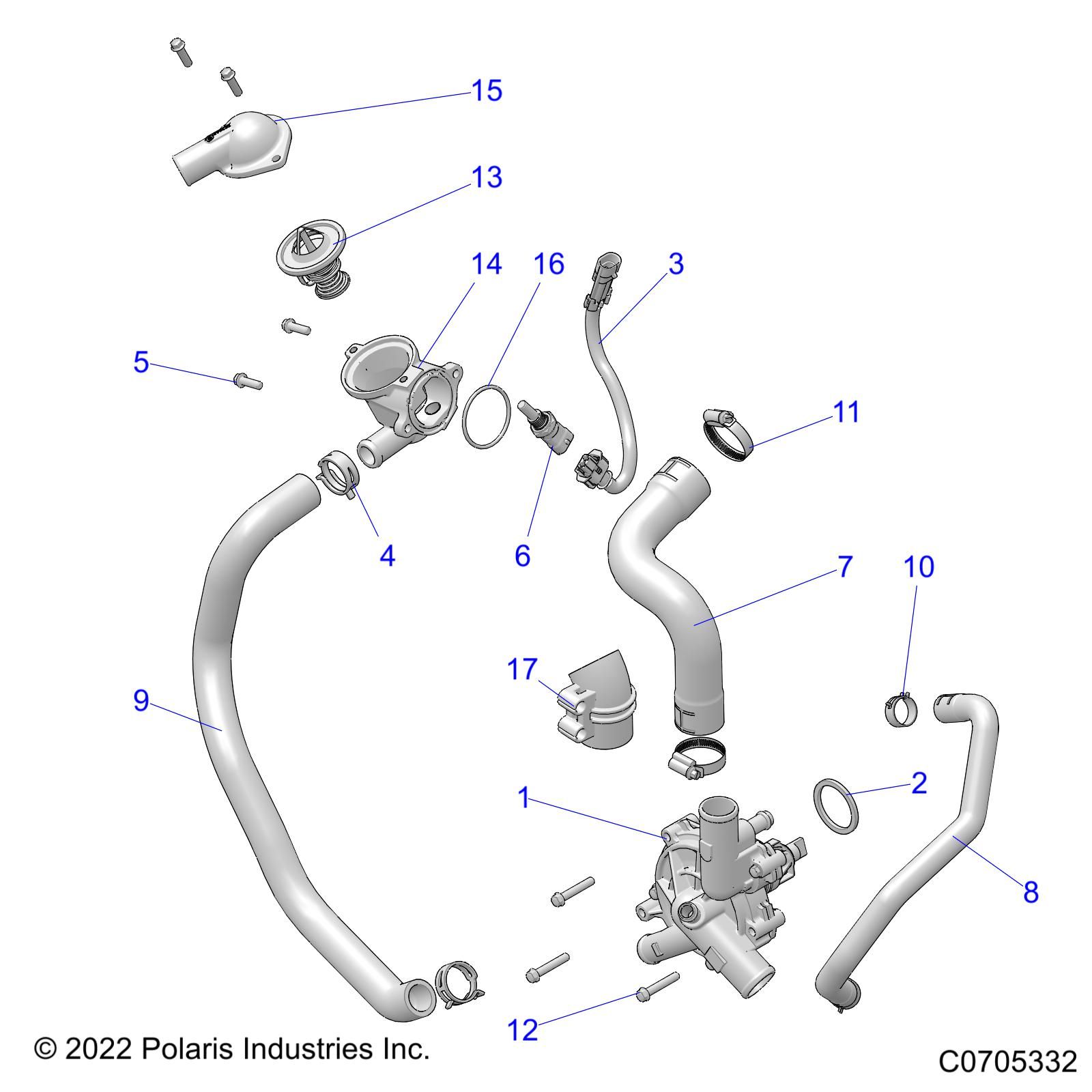 MOTEUR POMPE A EAU ET BYPASS POUR RZR PRO XP 4 PREMIUM R01 2023