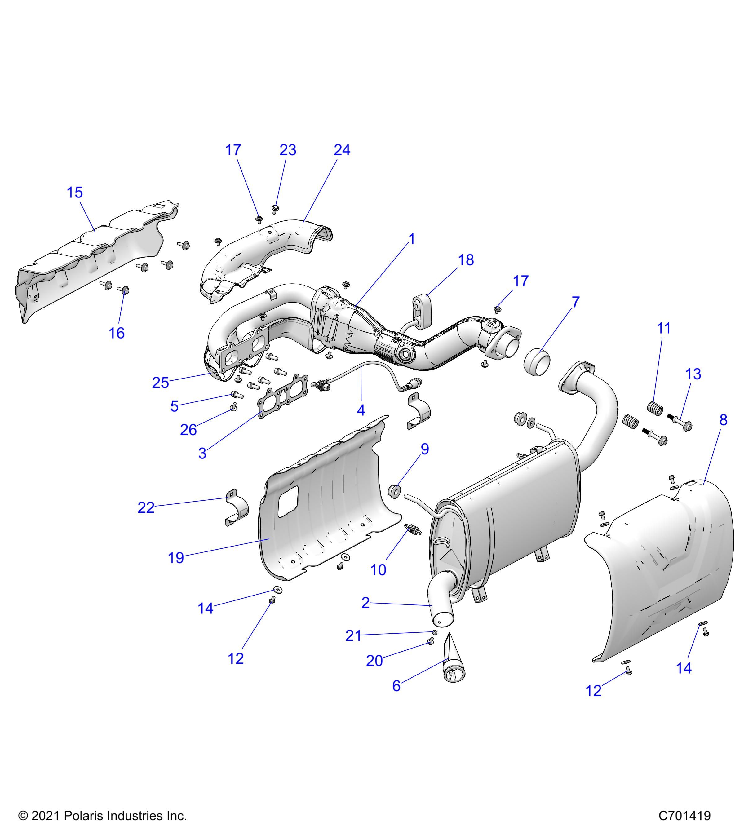 MOTEUR SYSTEME DECHAPPEMENT POUR RANGER CREW XP 1000 NSTR ULT 2022