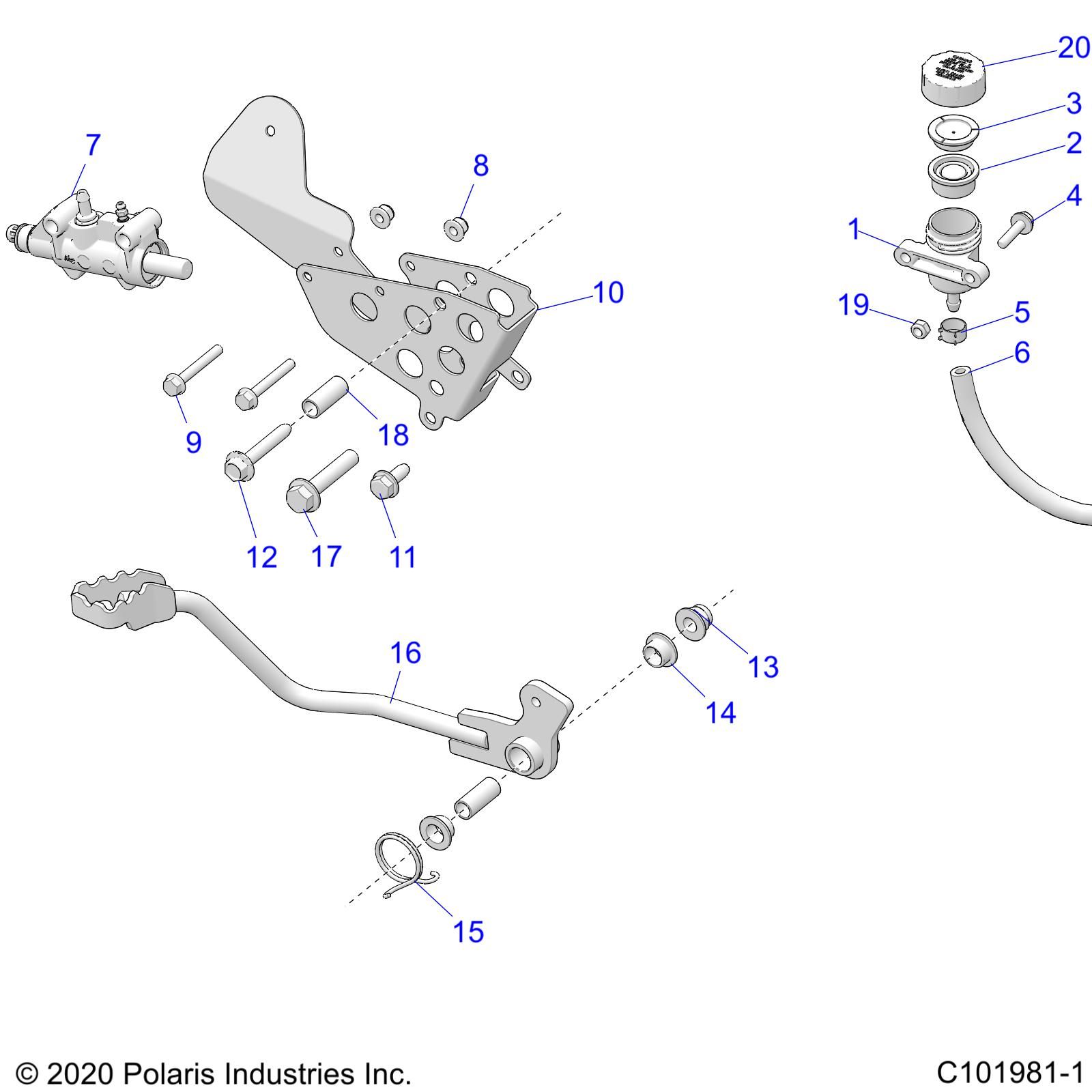 FREINS PEDALE DE FREIN ET MAITRE CYLINDRE POUR SPORTSMAN TOURING XP 1000 48 2021