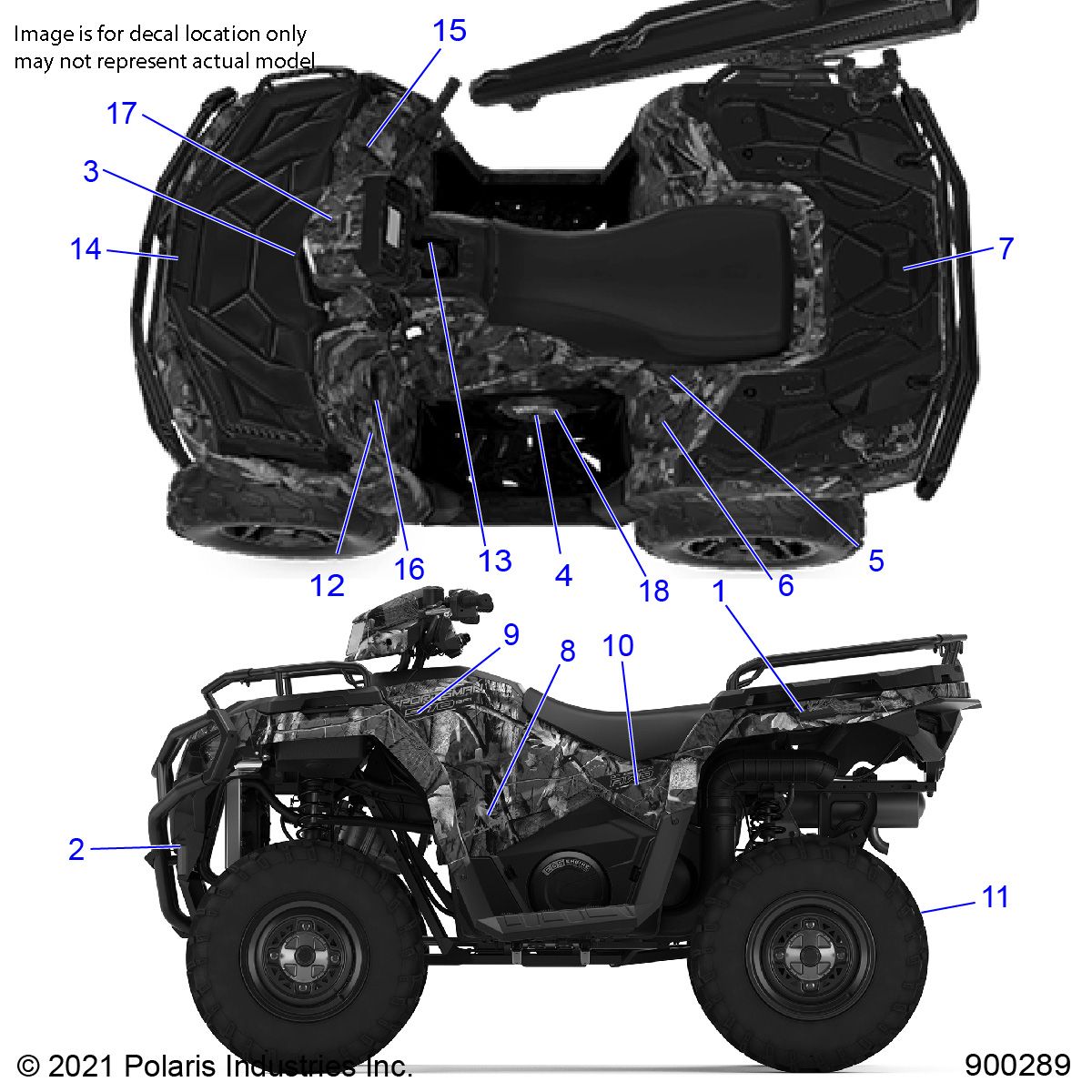 CARROSSERIE AUTOCOLLANTS POUR SPORTSMAN 570 HUNTER PACKAGE 2021