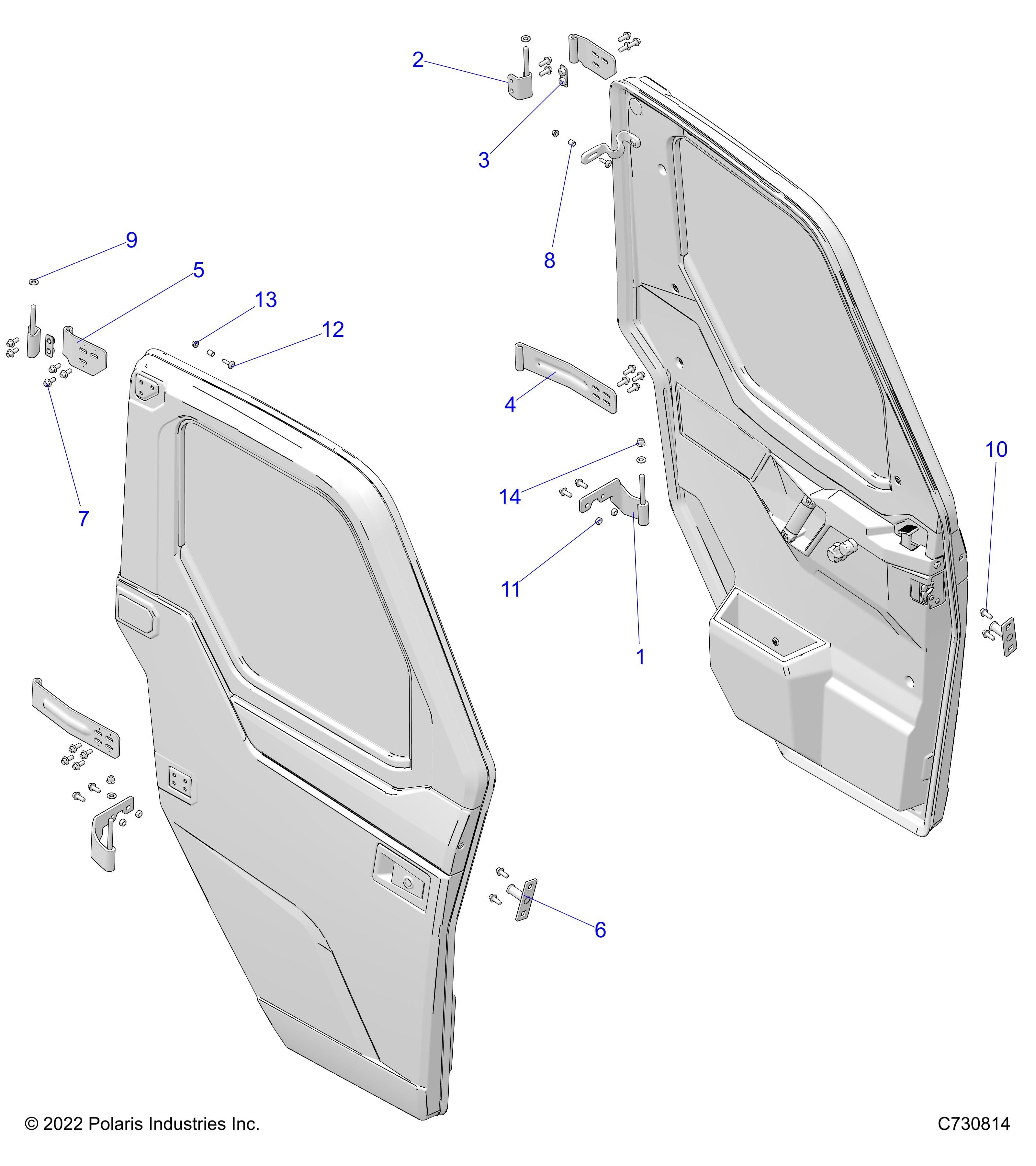 CARROSSERIE PORTE AVANT MONTAGE POUR RANGER 1000 XP CREW NSTR ULTIMATE TRAIL BOSS 2025