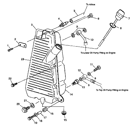 CARROSSERIE RESERVOIR DHUILE POUR SPORTSMAN 500 1998