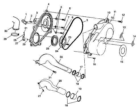 TRANSMISSION CARTER DEMBRAYAGE POUR SPORTSMAN 500 1998